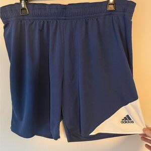 Adidas Men's Navy and White Athletic Shorts